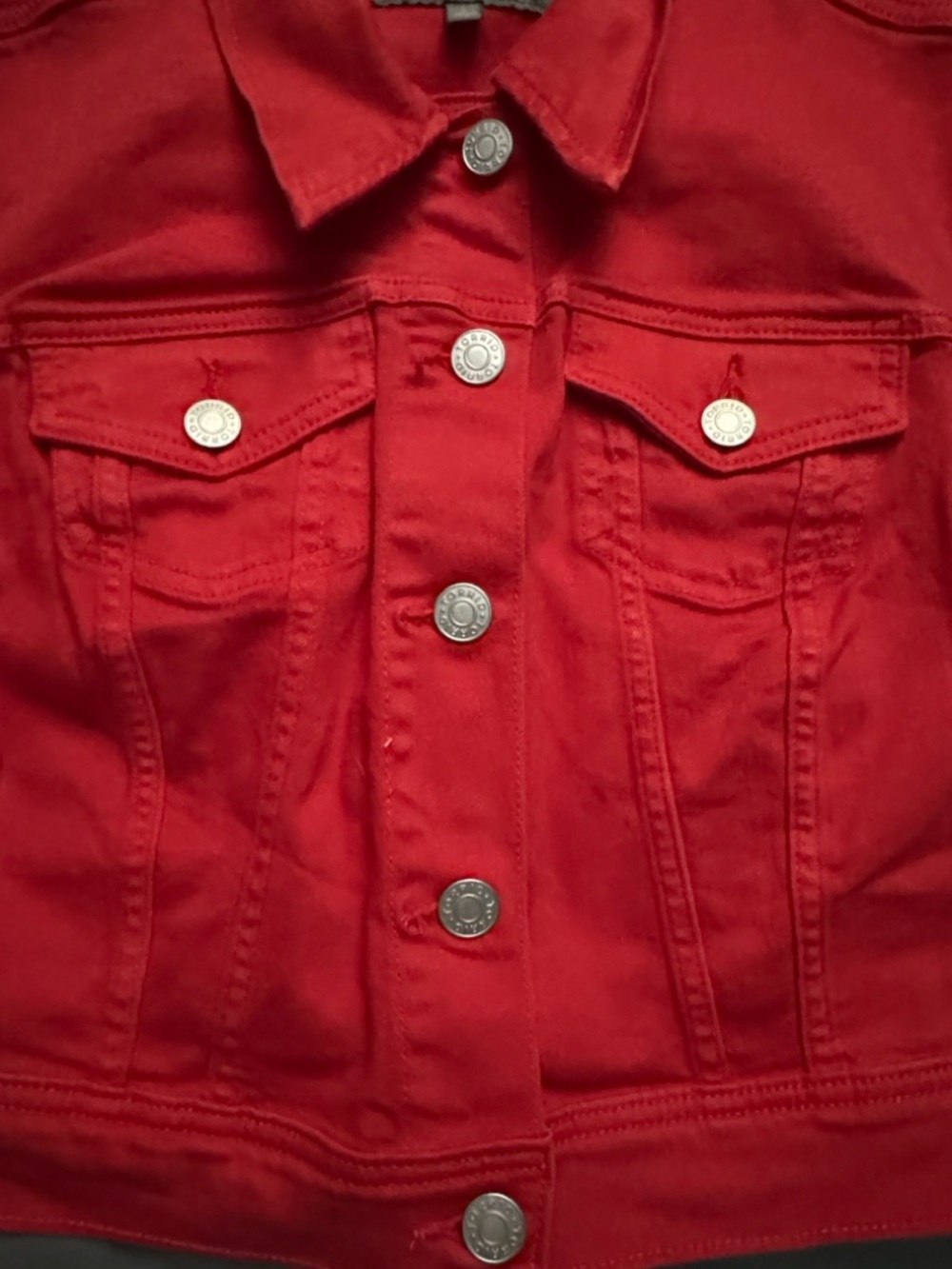 torrid Bold Red Denim Vest - Picture 3 of 4